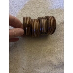 Wood Napkin‎ Rings Set of 4 Solid Wood Rustic Farmhouse Table Decor